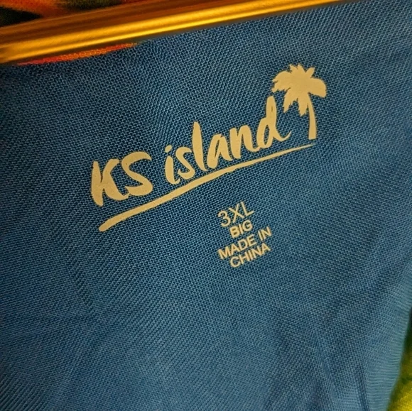 KS Island 3XL Hawaiian Mens Floral‎ Short Sleeve Button Down Multicolor Shirt - Picture 4 of 6